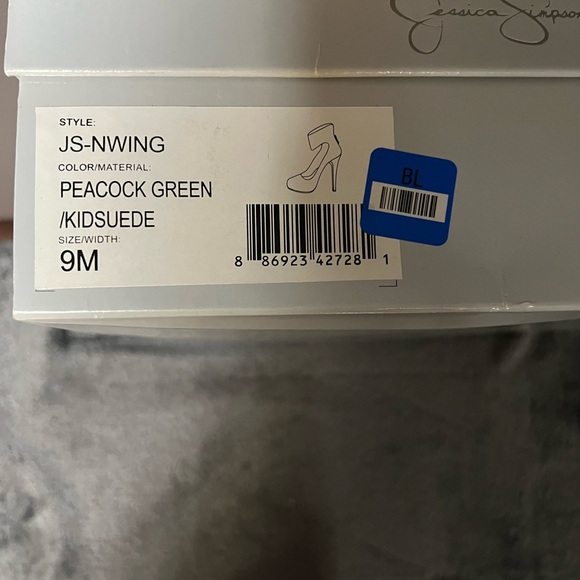 Jessica Simpson Peacock Green \ Kid-Suede High Heel - Picture 1 of 11